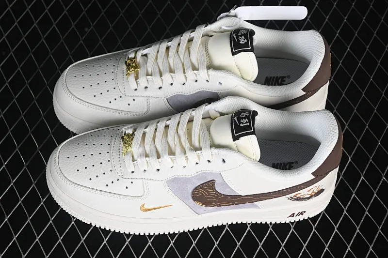 All categories Nk Air Force 1 Air Force series Nk Air Force 1 Low Air Force low-top Nike Air Force 1'07 Low Year of the Horse joint beige brown gold Air Force 1 low-top casual sneakers FQ7637-001
